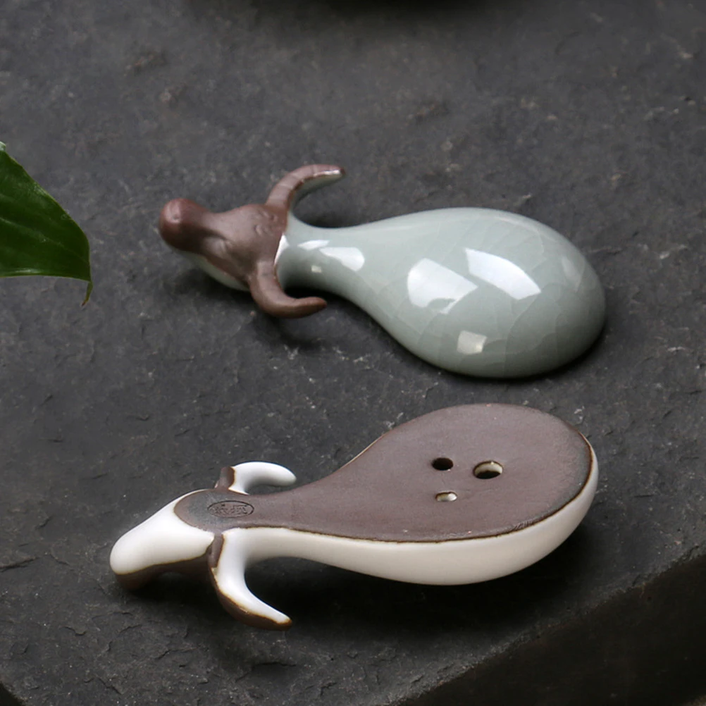 

Water Buffalo Tea Pet Porcelain Selected Materials Fine Workmanship Tea Accessory Glossy Animal Ornament Home Decor