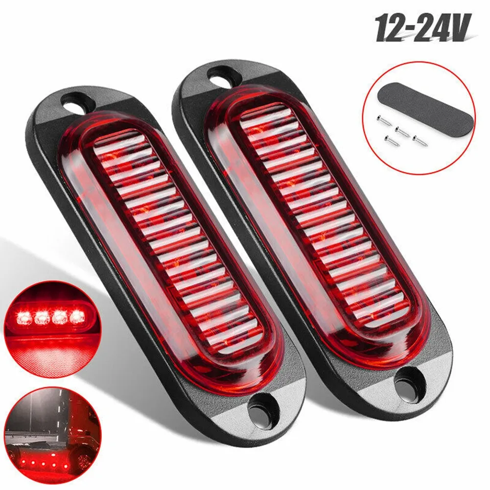 

2Pcs Side Marker Marker Lights Red For Trailer Truck Caravan RV LED Light Lamp Side Clearance Marker Light 12/24V Warning Light