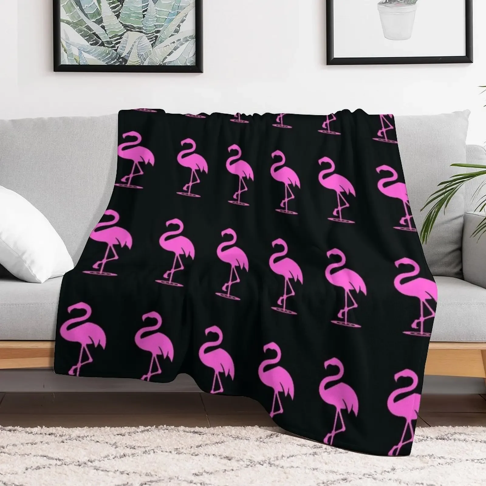 Pink Flamingo Outfit Pattern Throw Blanket Winter beds Warm Soft Blankets