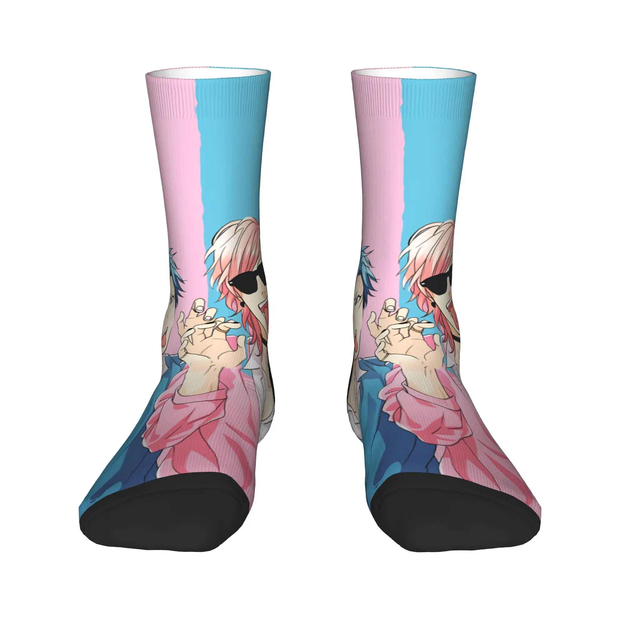 Men Socks Yarichin B Club Yuri  Stockings Non Slip High Quality Socks Autumn Retro Pattern Climbing Socks