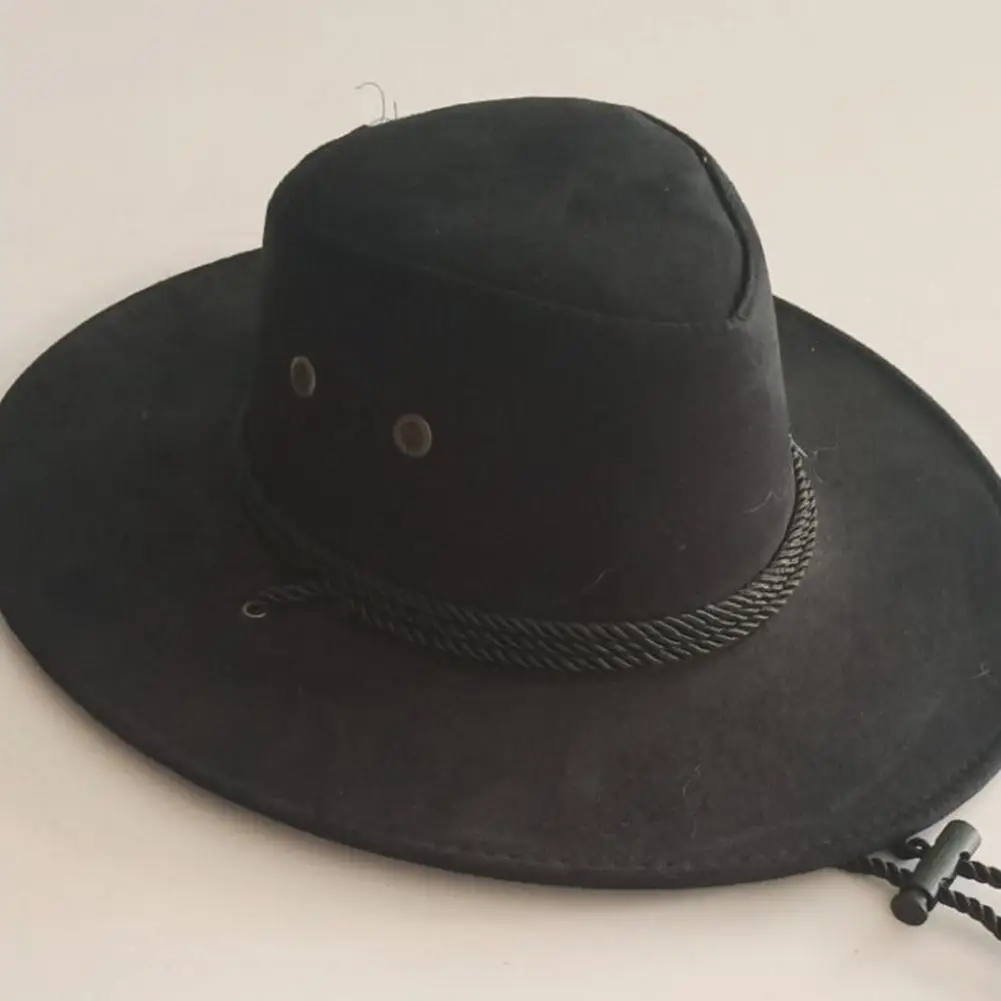 Sombrero de vaquero occidental para hombre, gorra de Jazz de gran borde, estilo panamá, Occidental, fiesta de disfraces, mongol, Color sólido