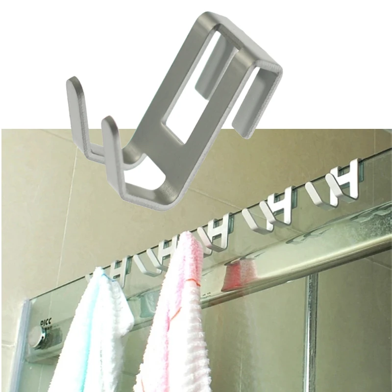 H-shaped Double Head Hook Space Aluminum Non-marking Bathroom Towel Rack Hook Home Multi-purpose Hanging Door Rear Storage Rack