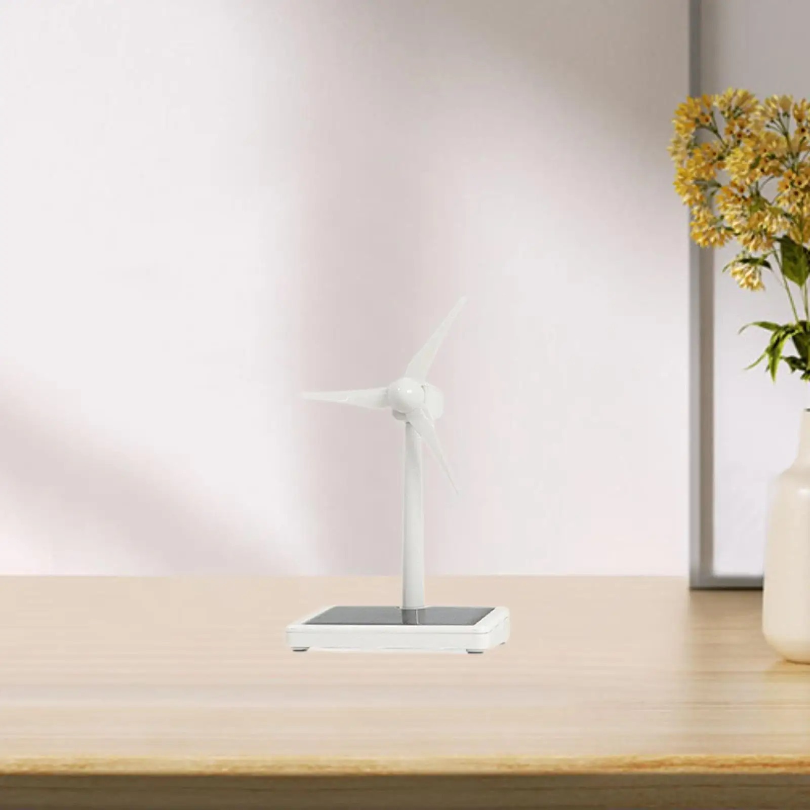 DIY Solar Energy Windmill Model Science Kit Toy White ABS Plastic Desktop Power Generator for Classroom Teaching and Home Decor