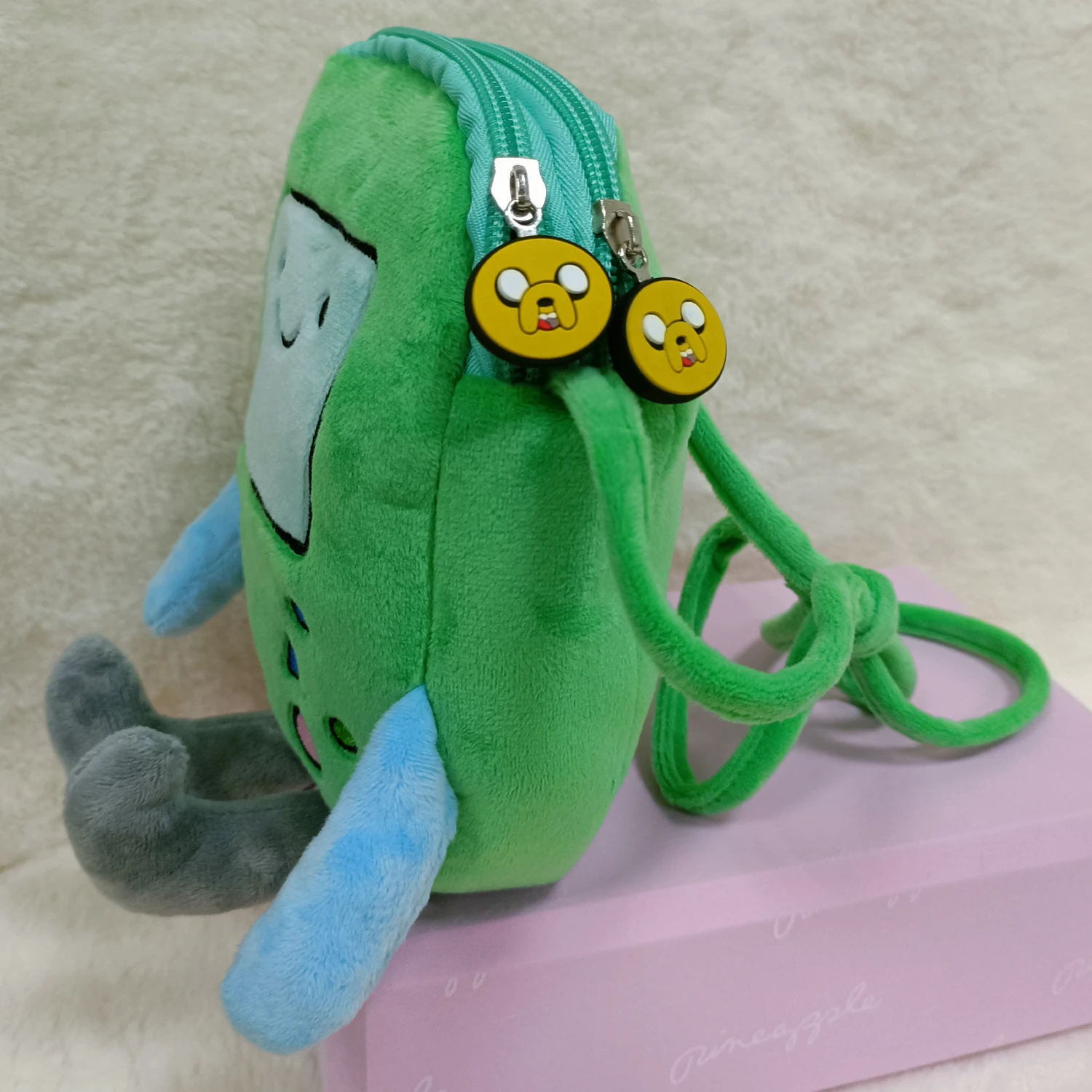 Adventure Time Plush Toys shoulder Cartoon bag Jake Finn bemore Soft Stuffed Animal Two Zipper pocket Value toy BMO the Robot