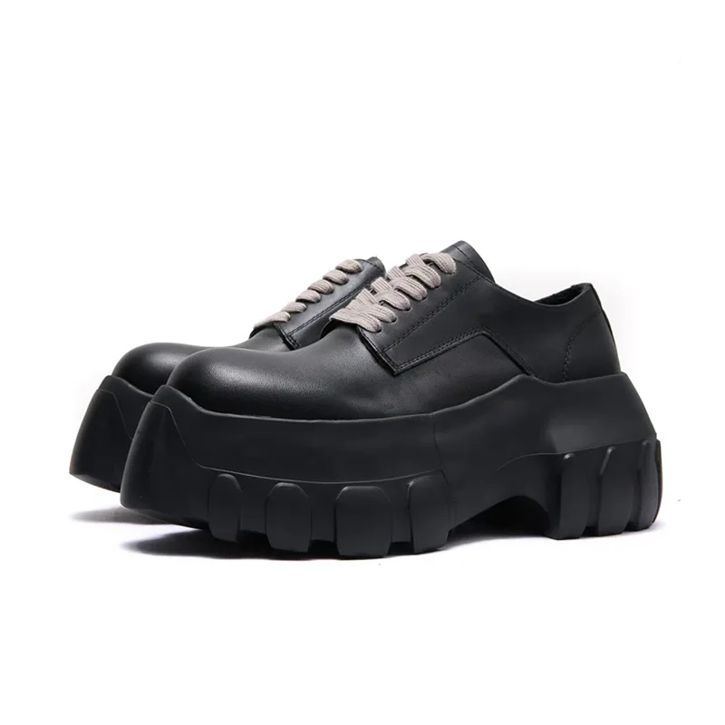 

Men's Shoes Casual Low Top Platform Leather Luxury Sneakers Lace Up Autumn Black Designer Sneakers