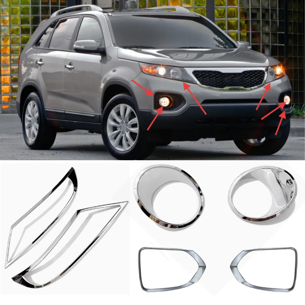 Front Fog Lamp Frame, Rear Fog Lamp Cover, Front Bar, Fog Lamp Frame and Decorative Strip for Kia Sorento 2009-2012
