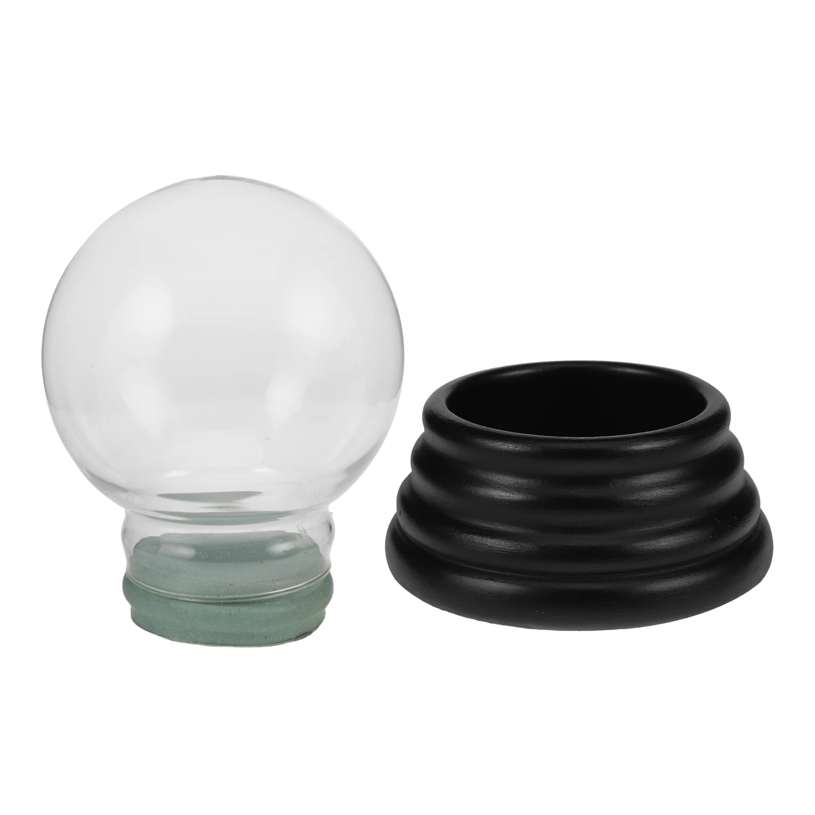 

Clear Glass Snow Globe Dome with Base DIY Empty Water Globe Fillable Round Display for Christmas Holiday Wedding Party Crafts