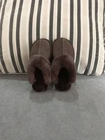 Natural shearing fur slippers Australian sheepskin and fur integrated slippers for men and women's home, large size anti slip - Image 2