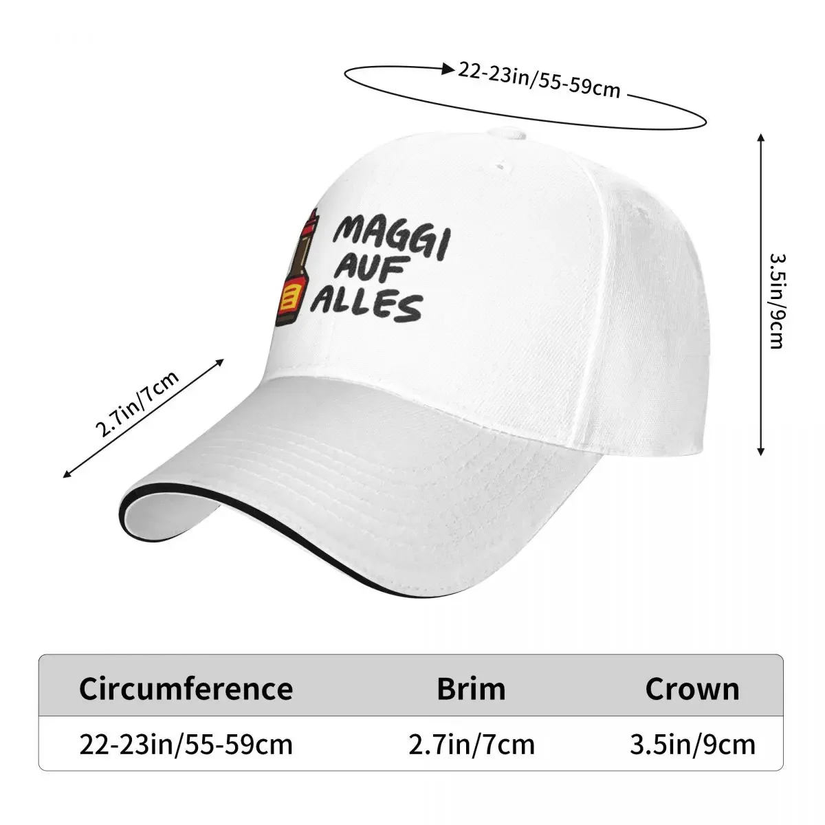 Maggi Auf Alles (Deutsch) Cap Fashion Casual Baseball Caps Adjustable Hat Summer Unisex Baseball Hats Customizable Polychromatic