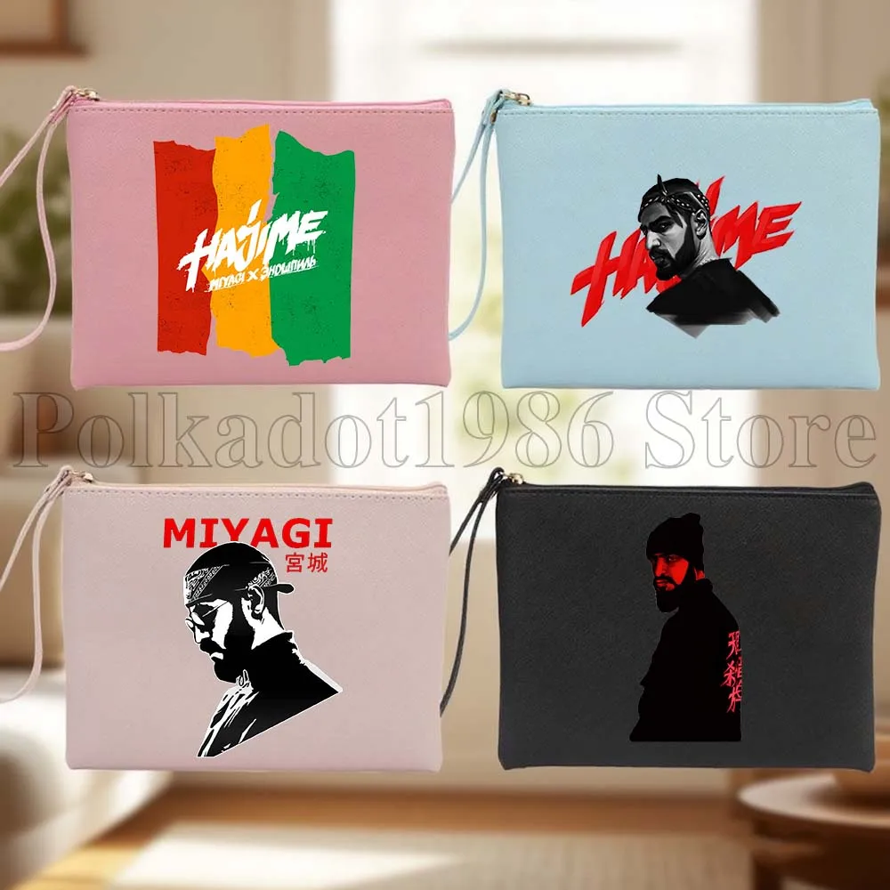 Hajime miyagi andy panda rap artista bolsa de couro do plutônio saco cosmético moda bolsa caso de maquiagem à prova dwaterproof água saco de armazenamento de higiene pessoal