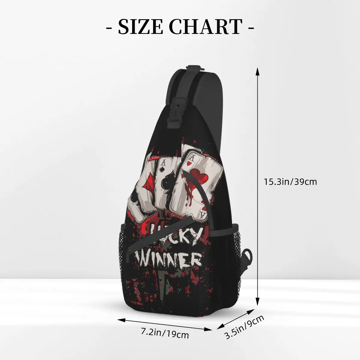 Gambling Poker Aces Classic Crossbody Chest Bags Poker Pockets Travel Pack Messenger Sports Teens Shoulder Bag Unisex