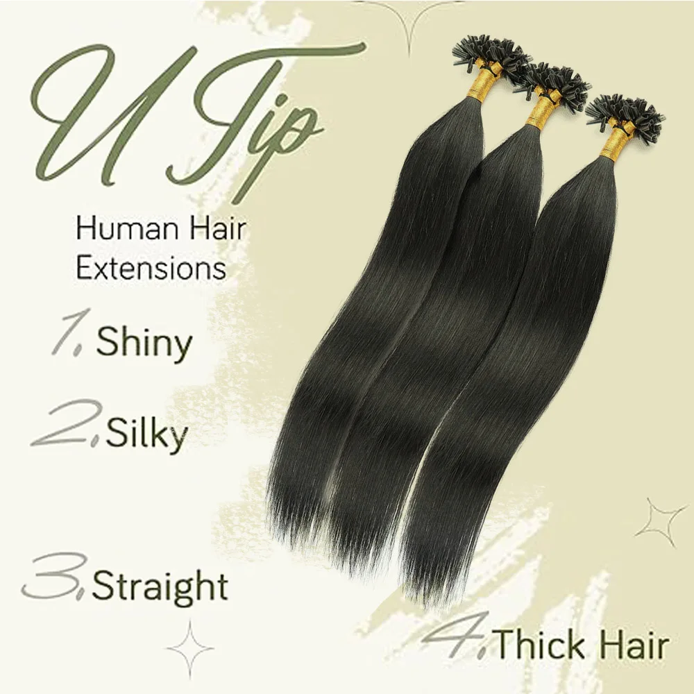 #1 Real Human Hair Extensions U Tip 14-24