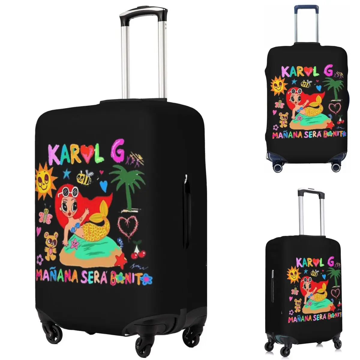 

Manana Sera Bonito Karol G Suitcase Cover Protection Elastic Trip Luggage Protector Covers for 18-32 Inch