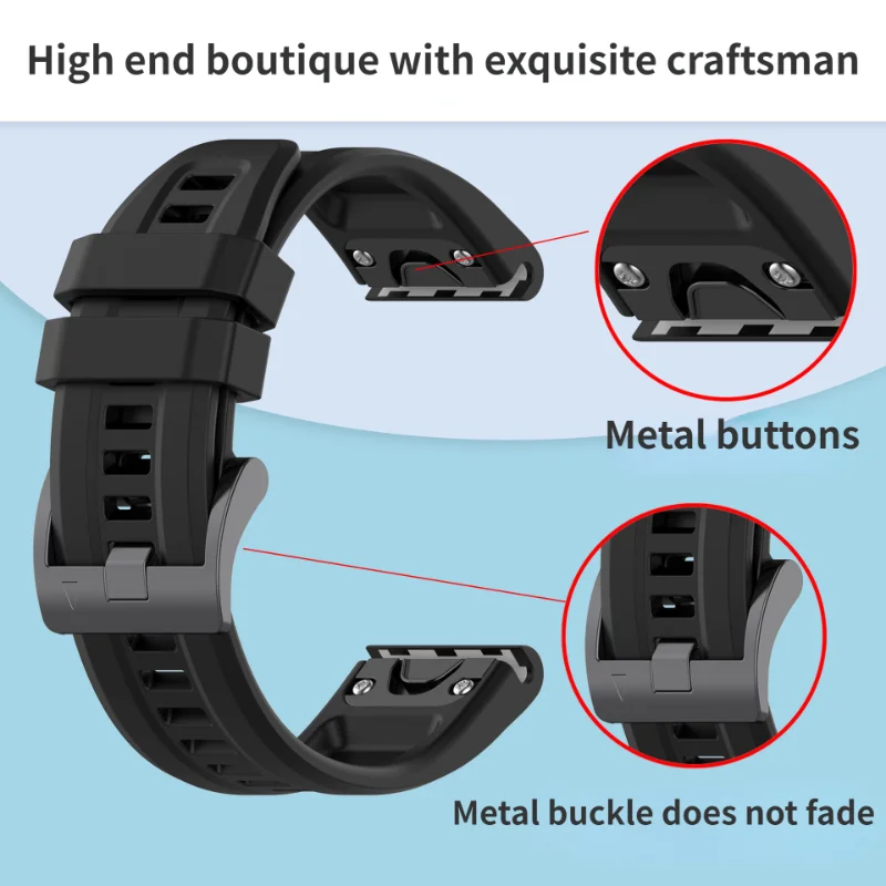 20 22 26mm Smart watch band for Garmin Fenix 7x 7 7s 6x 6 Pro 6s 5x 5 5s plus 3 3HR Smart Watch Straps Quick Release Bracelet