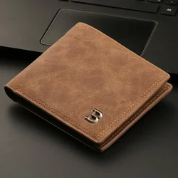 Cartera de cuero para hombre, monedero fino minimalista, tarjetero corto de negocios, nueva moda, superventas, 2023