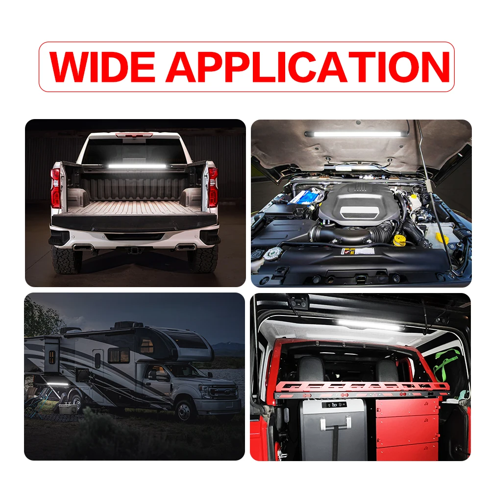 1IN1 Plug N Play LED Truck Bed Light Kit 66PCS LED White Waterproof LED Pickup Bed Lighting Rear Cargo Work Box Grill Accent Bar