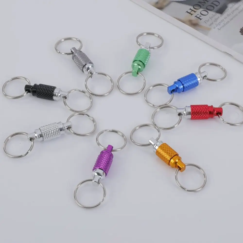 Double Headed Quick Release Keychain Aluminum Alloy 360° Rotation Clip Pull Apart Buckle Quick Pull Design Compact
