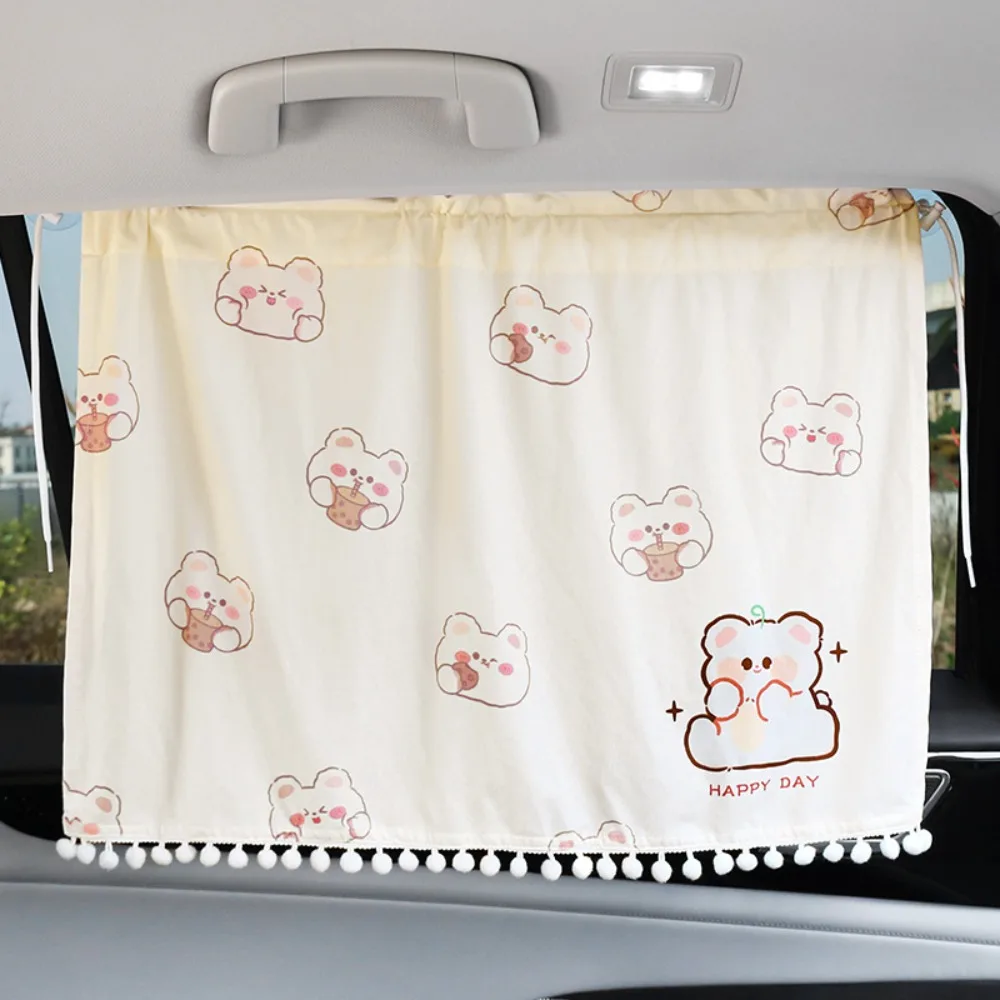 

Flower Cartoon Car Curtain Panda Sunscreen Car Sunshade Curtain Universal Heat Insulation Car Blackout Curtain Sunshade Cover