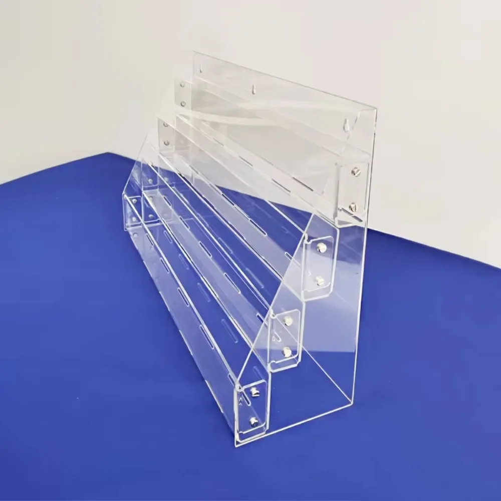 Self Assembly 5 Tier Tilt-Back Acrylic Card and CD Rack Display Cases