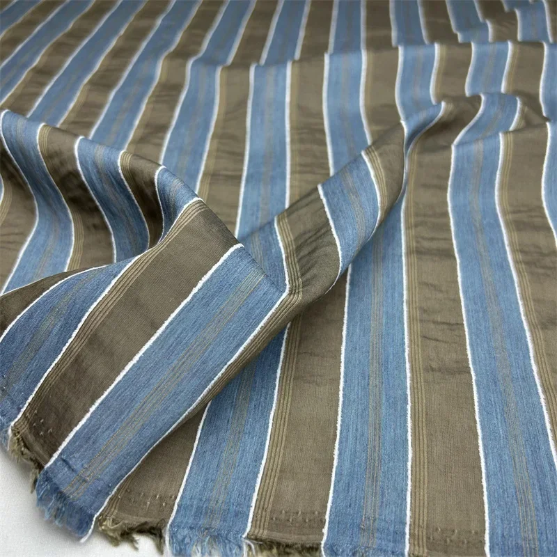 Pure Cotton Jacquard Fabric Striped Printed for Diy Sew Dress Thin Shirt Summer Fabrics Fashion Cloth By The Meter