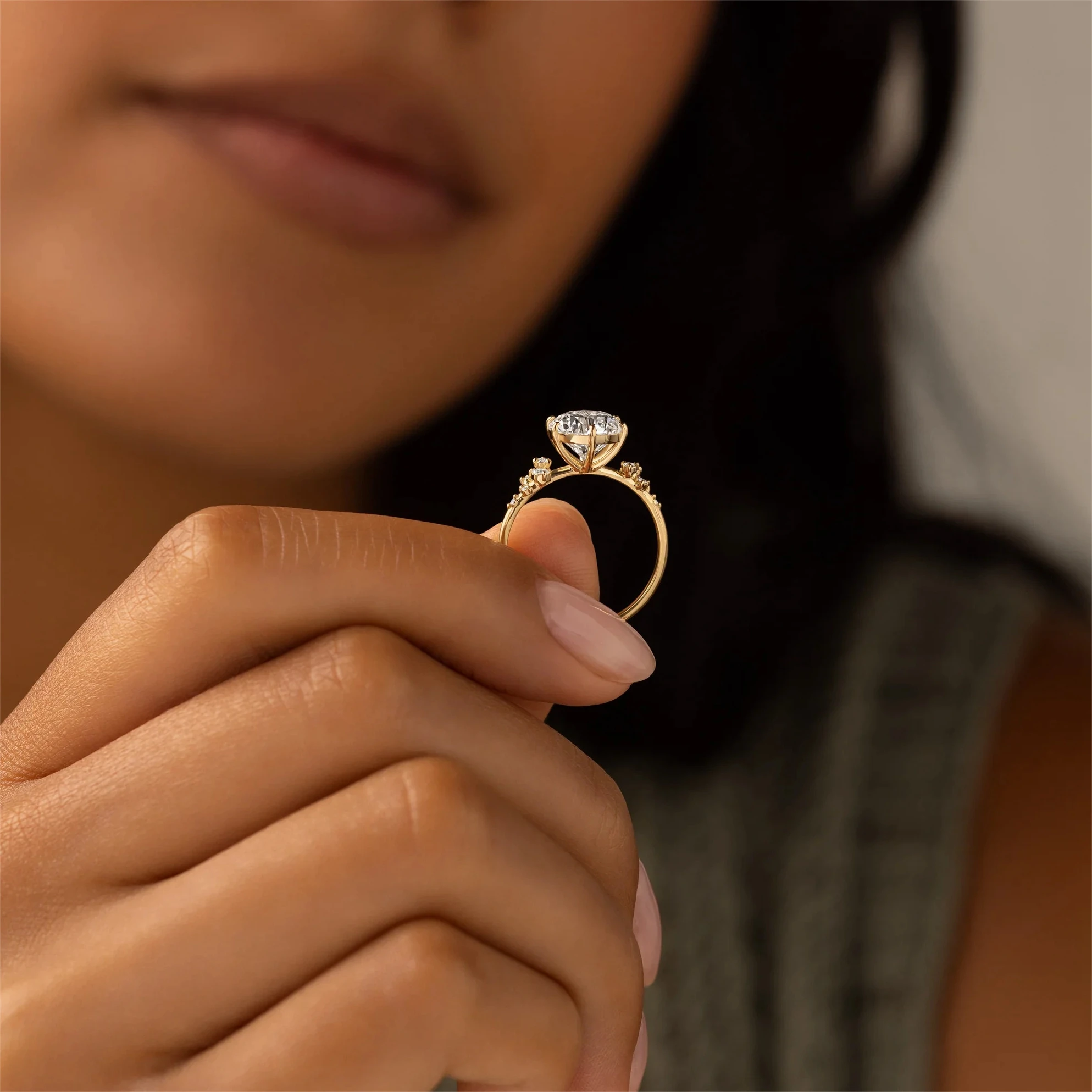 Natural Round Cut 925 Sterling Silver 1ct 2ct 3ct Moissanite Ring for Woman Gold Plated Zircon Cluster Jewelry Anniversary Gifts