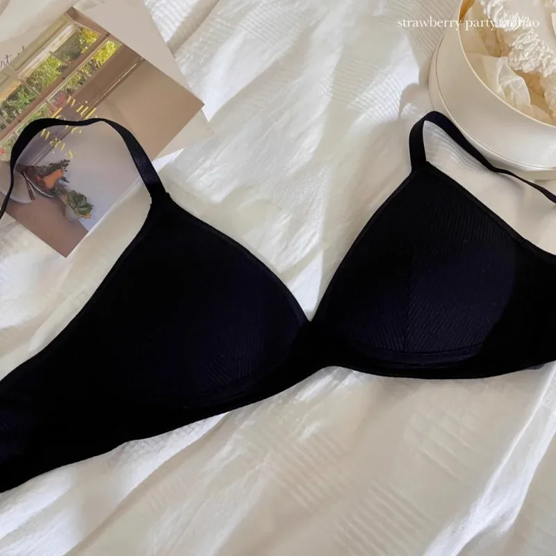 BANERDANNI Parisian Basic Bralette | Fixed Straps & Breathable Fabric | Petite Bust Contour Support Wire Free Comfy Triangle Bra