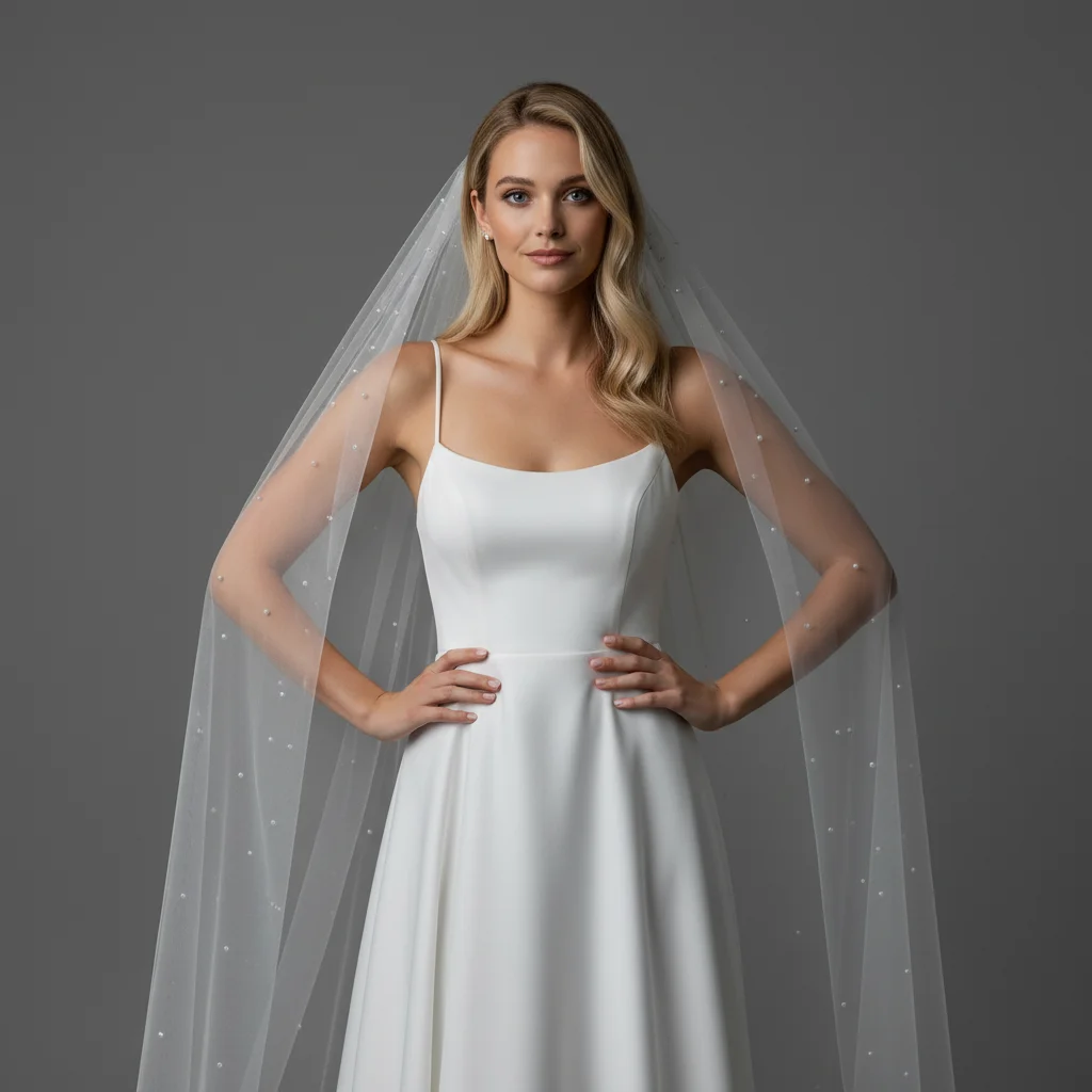 

Свадебная фата невесты с соборным жемчугом, однослойная свадебная фата невесты, 2 м3 м, белая фата цвета слоновой кости с расческой, фата на заказ G12