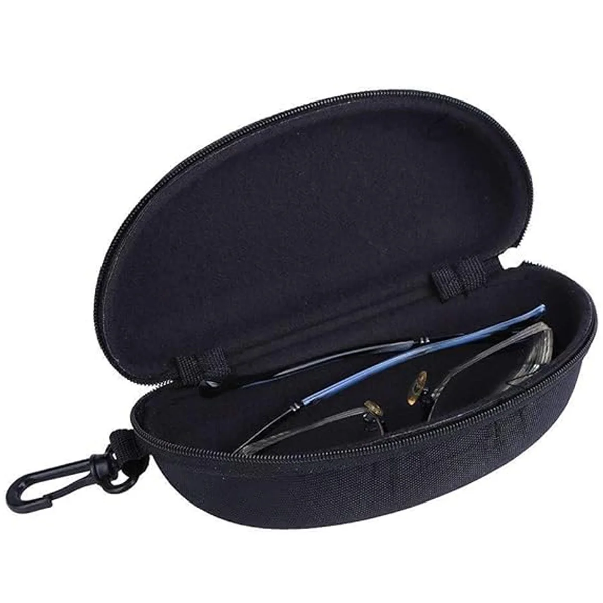 PINMOAP Black Sunglasses Case Durable Eyeglass Holder Box Lightweight Protective Glasses Storage Case For Men Women Outdoor