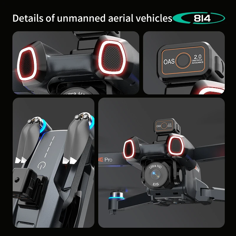 Original 814 RC Quadcopter GPS Return Optical Flow Hover Obstacle Avoidance WiFi HD Aerial Camera Foldable Drone