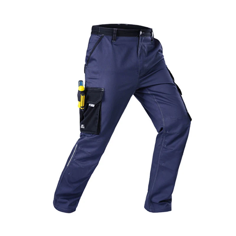 Cargo Pants for Men with Zip Summer Thin Polycotton Outdoor Pants Multi Pockets Welding Work Pants Repairman Uniform