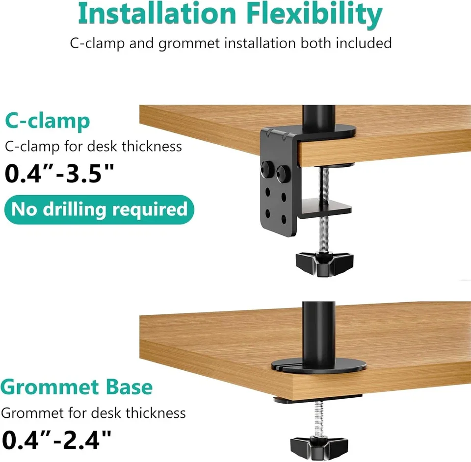 New OEM ODM Portable Ultra-Slim Foldable Adjustable Dual Monitor Arm for Home Office Computer Desk