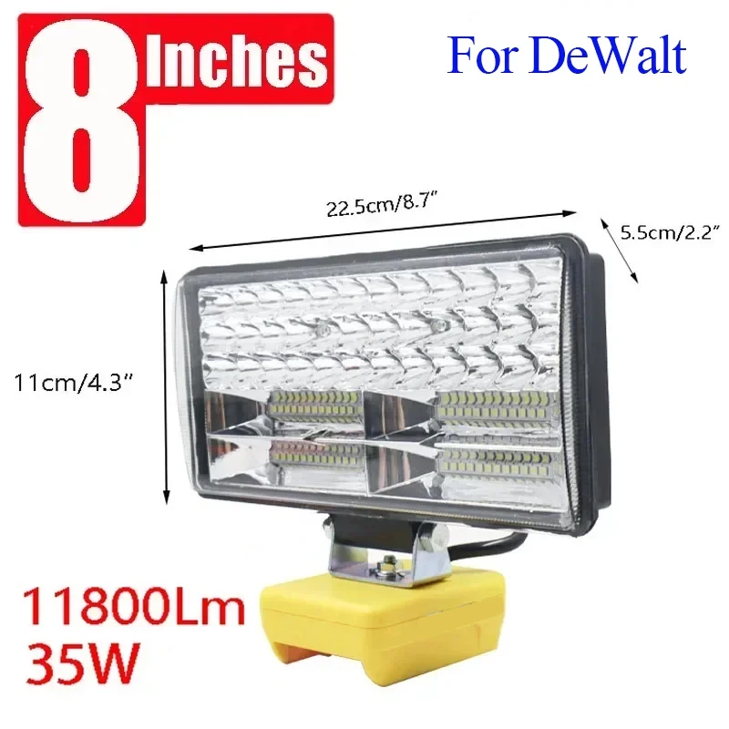 Power Tool Accessories Parts For DeWalt Li-ion Battery Pack 8Inch Work Lights Torch Camping Lamp For XR 18V 20V For FlexVolt 60V