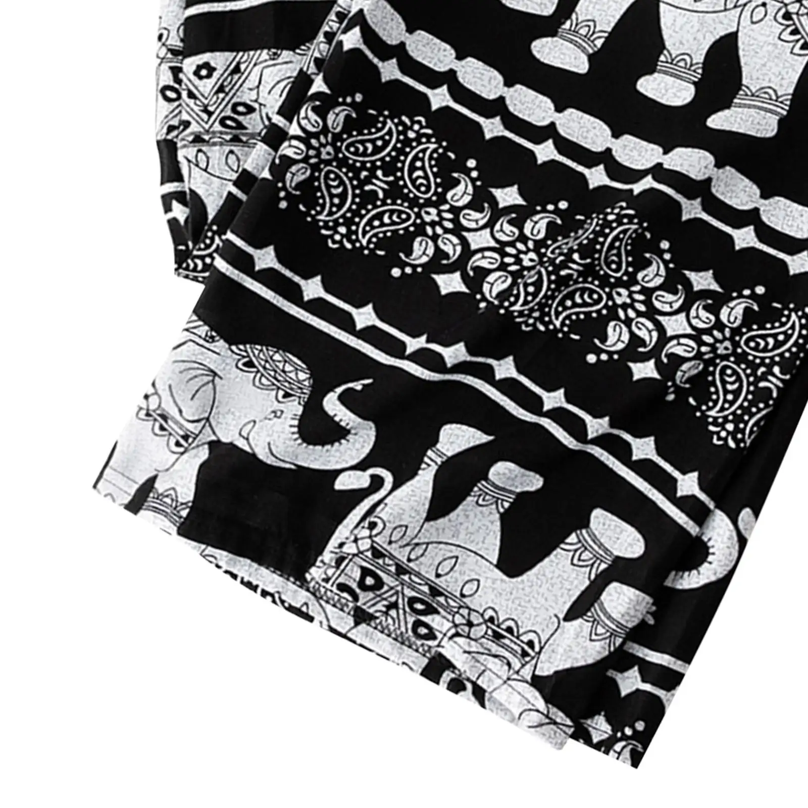 Casual Boho Wide Leg Pants for Women High Waist Harem Yoga Trousers Elephant Print Loose Summer Hippie Beach Festival Vacation