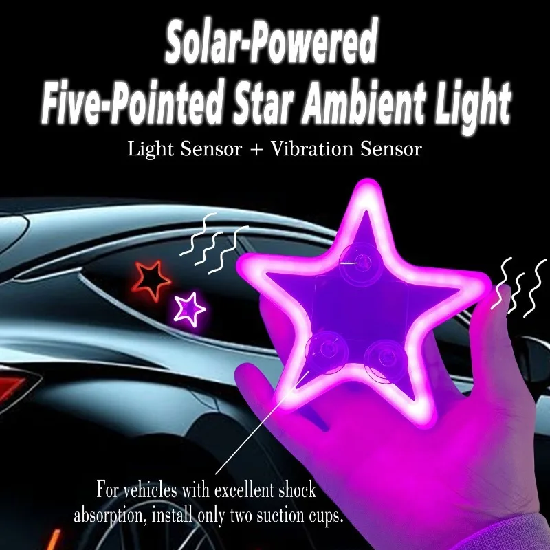LED Car Window lights Star Shaped Sparkling Mood lights Neon lights Car interior lighting Window Decoration Rear Window Glow
