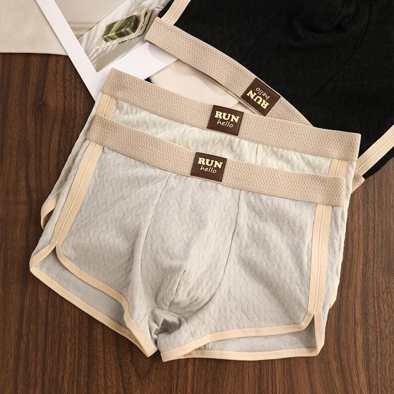 

Men's Cotton Boxer Briefs in Plus Size Solid Colour Breathable and Soft Underwear Men's Antibacterial High-Stretch Man Underwear