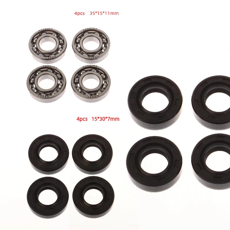 4Pcs/set Crankshaft Oil Seal Grooved Ball Bearing Kit For CG430 520 TL43 TL52 Brush Cutter & Grass Trimmer