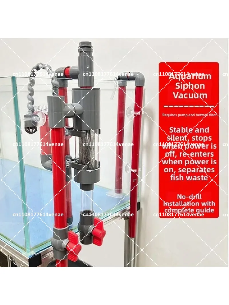 Aquarium Siphon Bottle Fish Waste Separator Duckbill Bottom Blow Water Overflow Filter Pipe