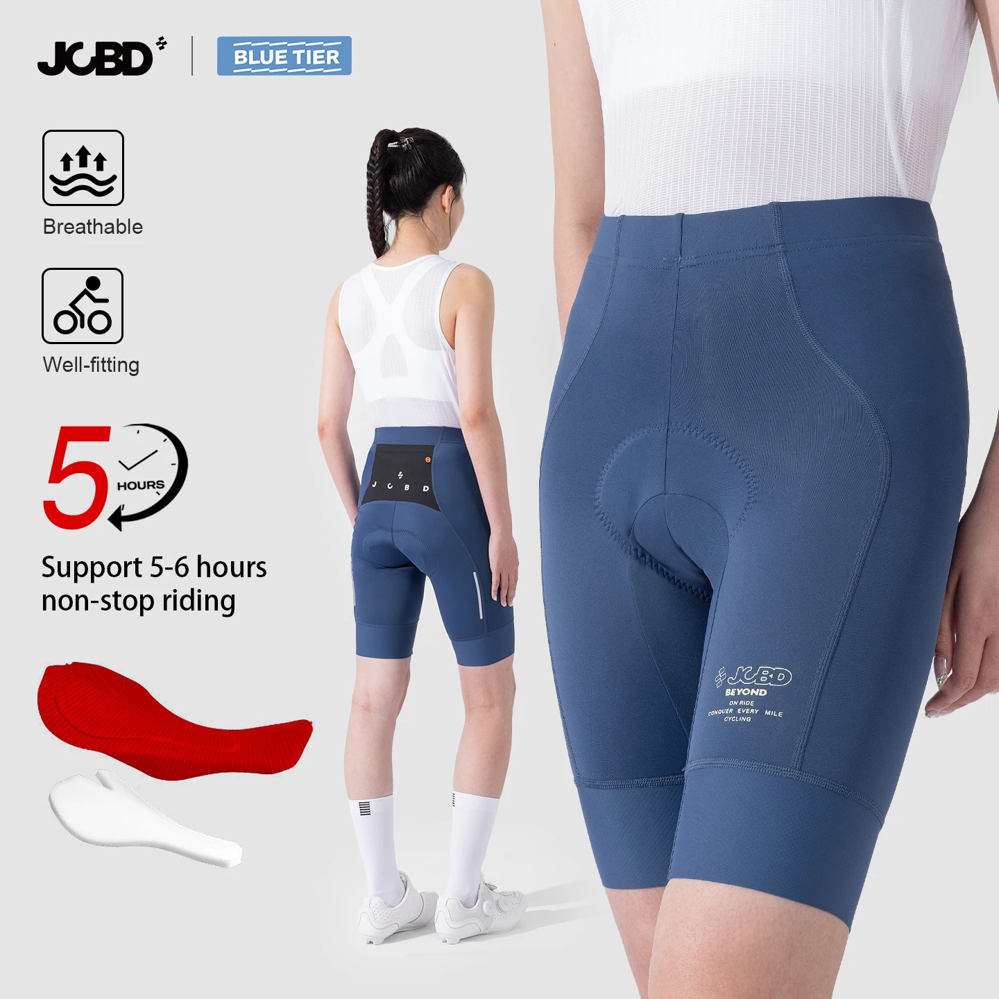 

JCBD Women's Cycling Shorts Italy Elastic Interface Cushion 5H Riding Pro Road Bike Shorts Shorts Summer Breathable Padded Pants