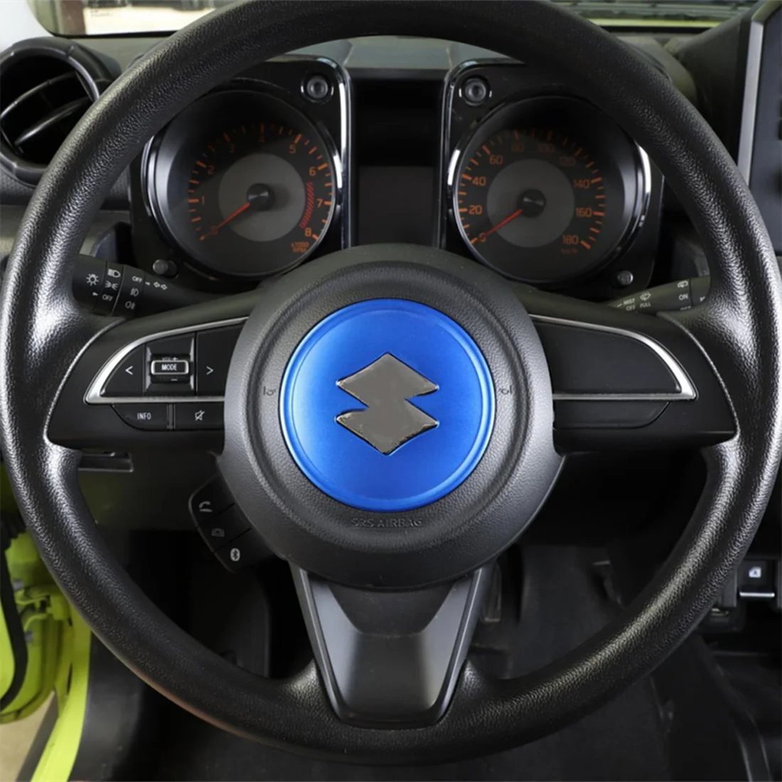 Car Steering Wheel Center Decoration Cover Aluminum for Suzuki Jimny 2019 2020 2021 2022 Interior Accessories ,Blue