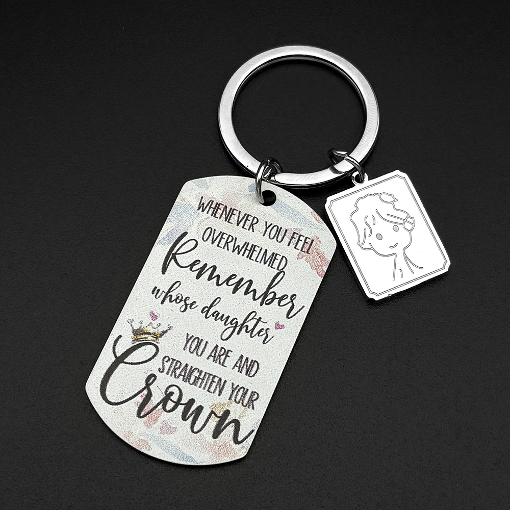 Mutter-Tochter Geschenk Schlüsselanhänger Edelstahl Silberfarben Liebesherz Mädchen Hundemarke Bestseller Geburtstag Schlüsselhalter Schmuck Accessoire – Detail 5