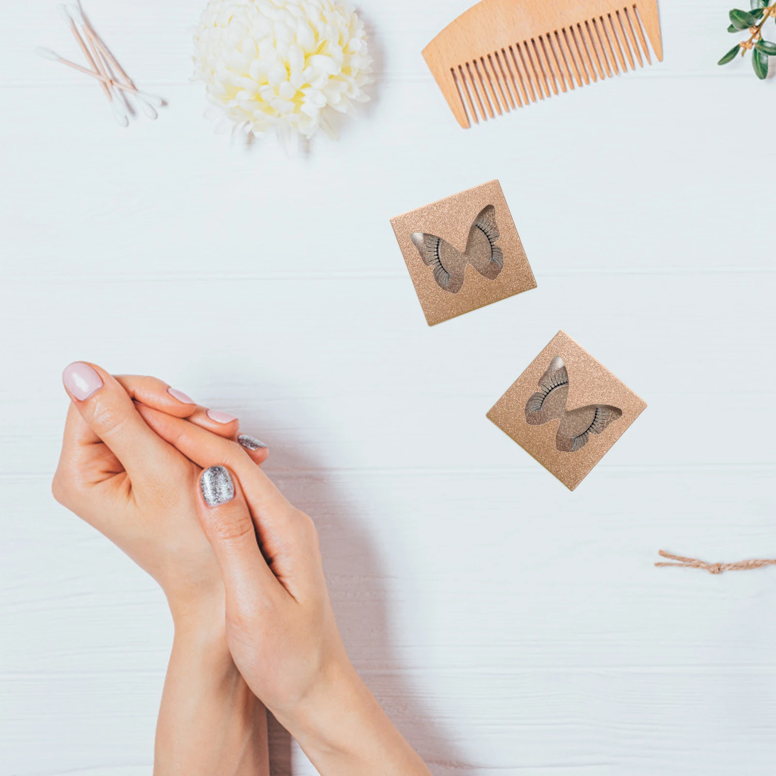 

30pcs Square Eyelash Box Hollow Window False Eyelash Case Multicolor Storage Container Protective ganizer Makeup Accessory