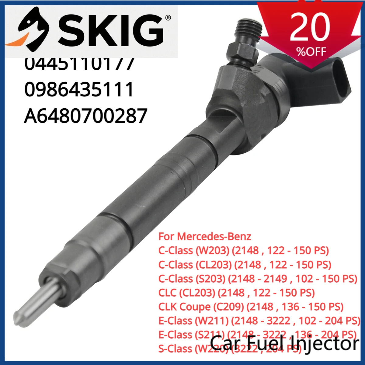 

Suitable 0445110177 0445110176 A6480700287 New Diesel Fuel Injector Nozzle For Mercedes-Benz W203 W211 C E-Class 200CDI 220CDI