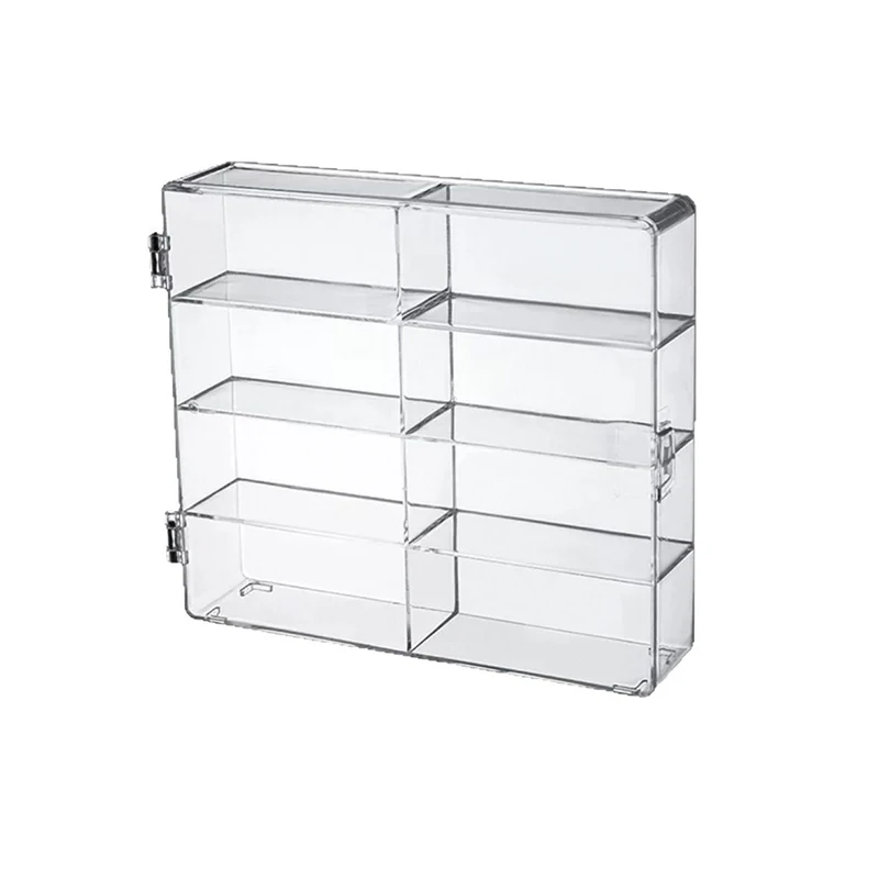 Acryl-Auto-Displaybox für Hot Wheels Modellautos, 8-Fächer-Schrank, Staubdichter Stapelbarer Aufbewahrungsständer für Autos
