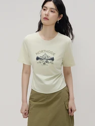 DUSHU Summer Classic Printed maniche corte t-shirt femminile Slim Vintage Contrast Color All-Match Casual Top per le donne 24 ds82703