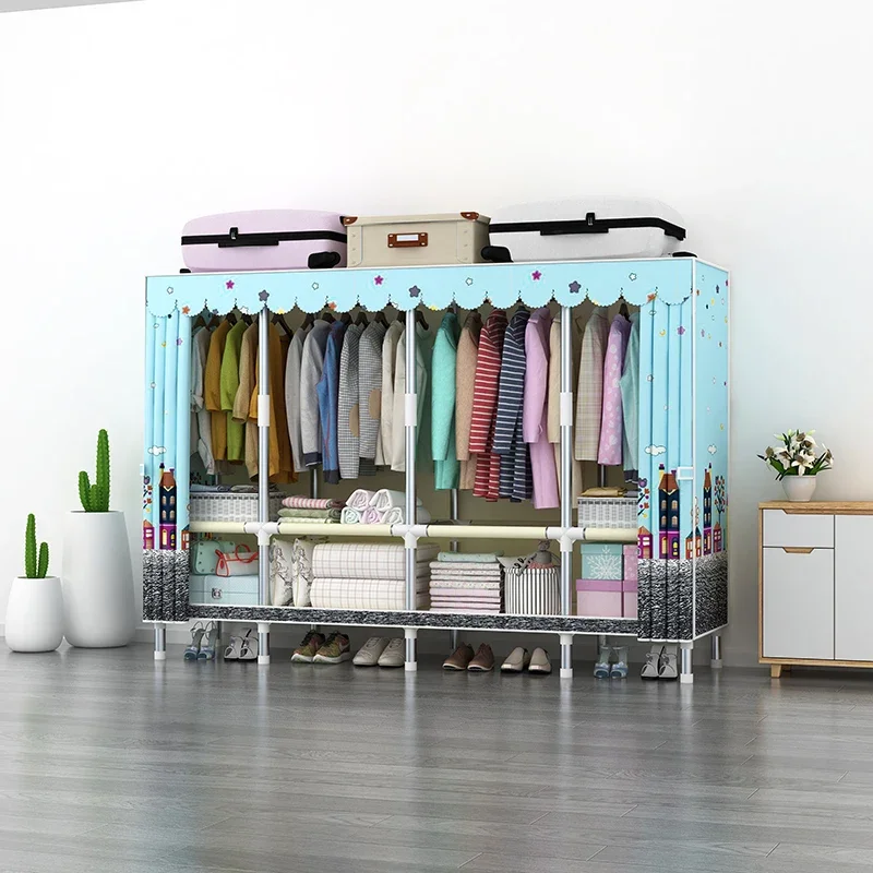 

Необычный портативный шкаф, складной тканевый шкаф с металлической трубкой, каркас для хранения одежды, шкаф для хранения одежды