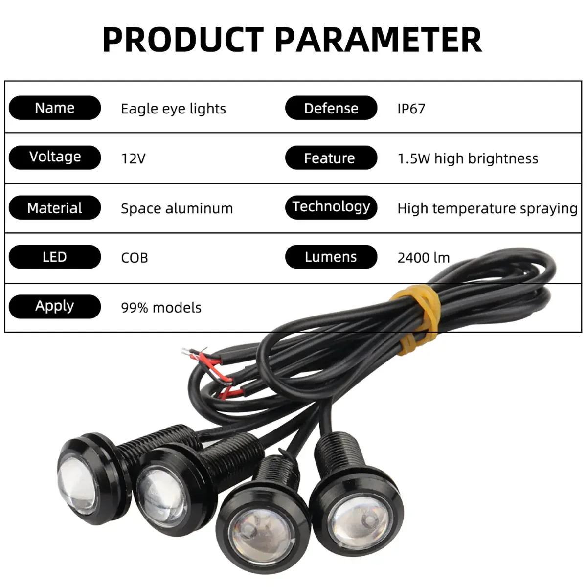 4 STKS 18 MM Motorfiets LED Eagle Eye Rijden Lichten Super Heldere DRL Dagrijverlichting Mistlamp Omkeren Stop Signaal licht