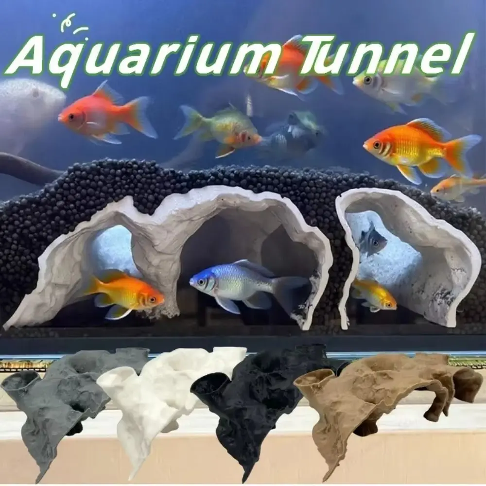 Divertida impresión 3D túnel de grava cueva descanso alimentación segura casa de cría nido de pescado cueva de ocio decoración de acuario