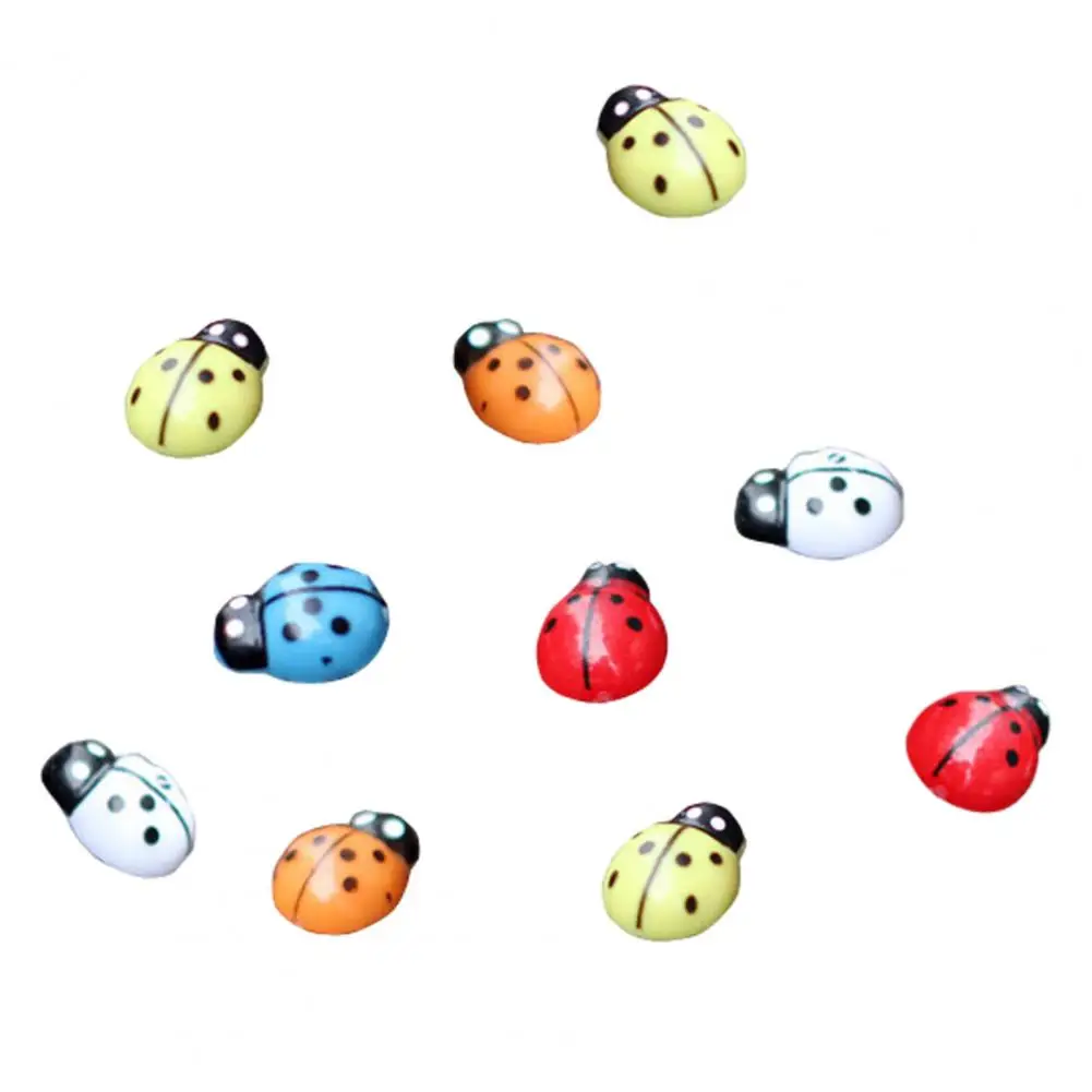 Durable Tiny Figurines Miniature Figurine 10 Pcs Miniature Ladybug Figurines Tiny Ladybug Statues for Fairy Garden Decor Micro