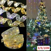 Aswesaw Christmas Tree Decoration 10m LED ribbon Fairy Lights Strings Christmas Ribbon With LED Navidad New Year 2024 Home Decor