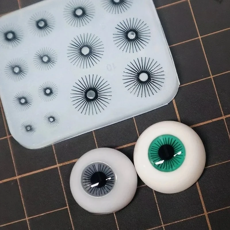 Bjd Eye Texture Mold Handmade DIY Ultra-light Clay Resin Clay BJD Cartoon Character Doll Glass Eyeball Eye Texture Silicone Mold